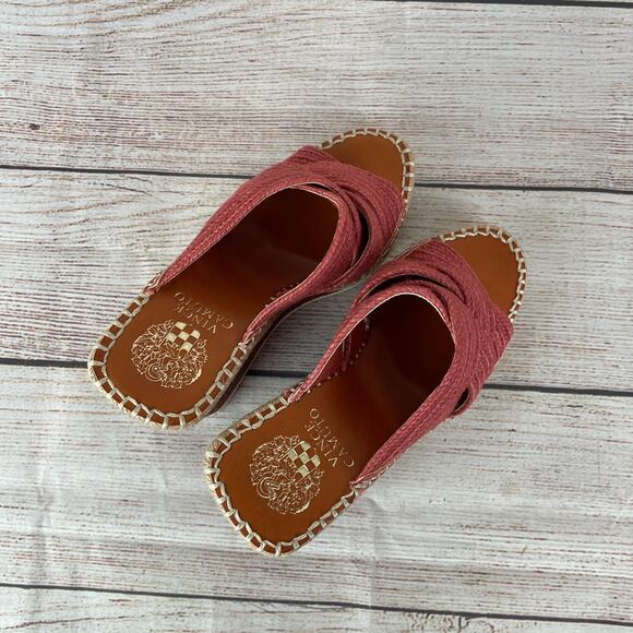 Vince Camuto Bailah Womens Sz 6M Platform Sandals Tapue Red Morccan - Picture 8 of 11